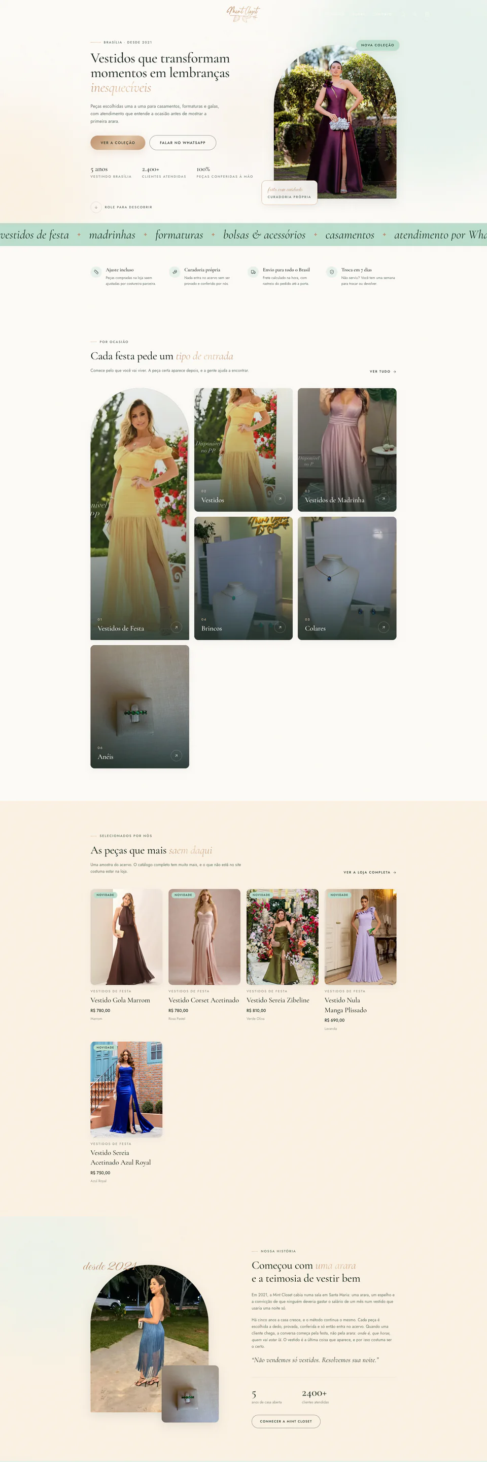 E-commerce Mint Closet, Vestidos de festa em Brasília