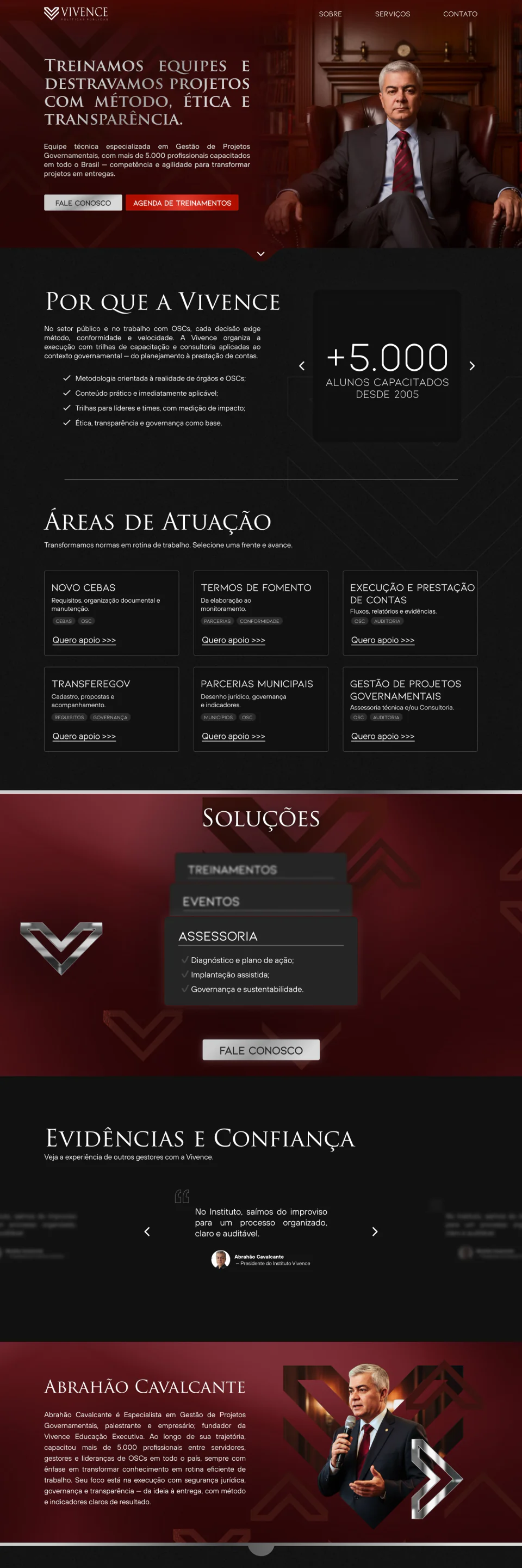 Site Vivence, Capacitação em políticas públicas
